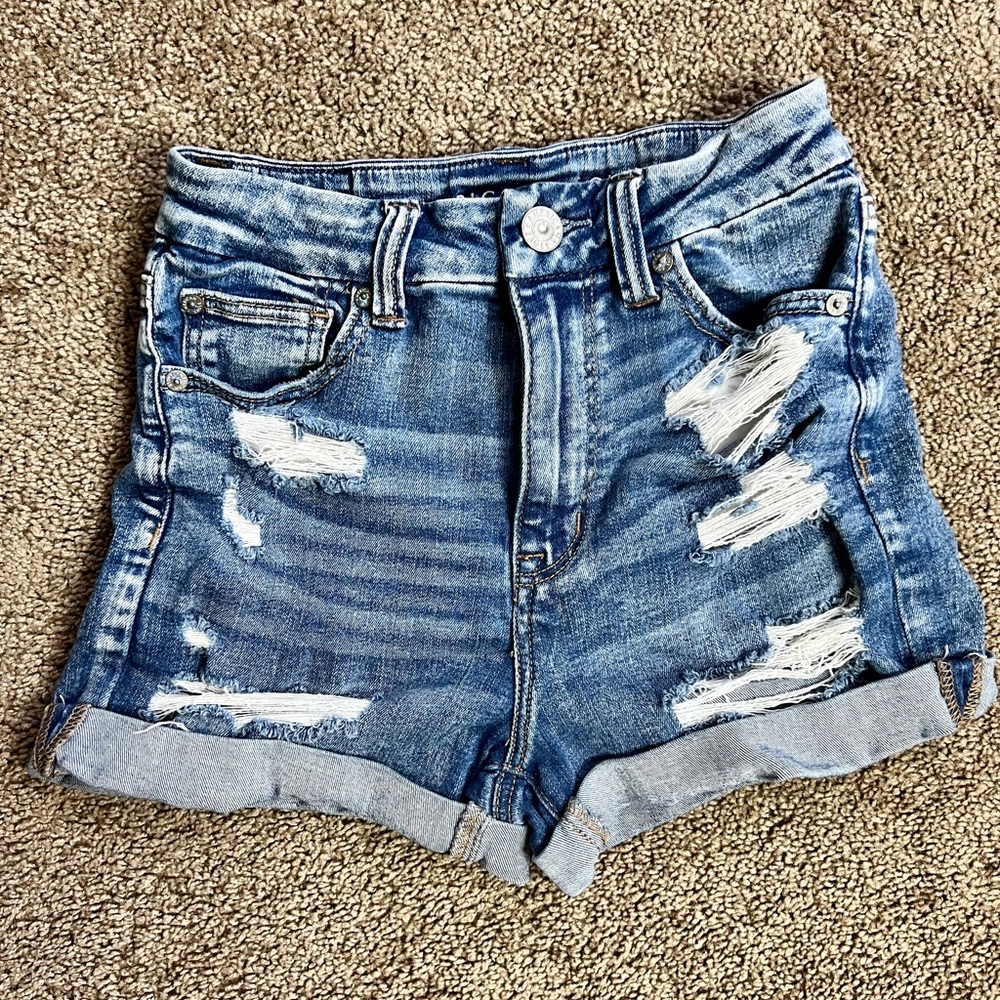 American Eagle Ne(x)t Level Stretch Denim Shorts Curvy High Rise
